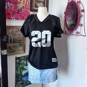 reebok nfl raiders y2k black jersey top
